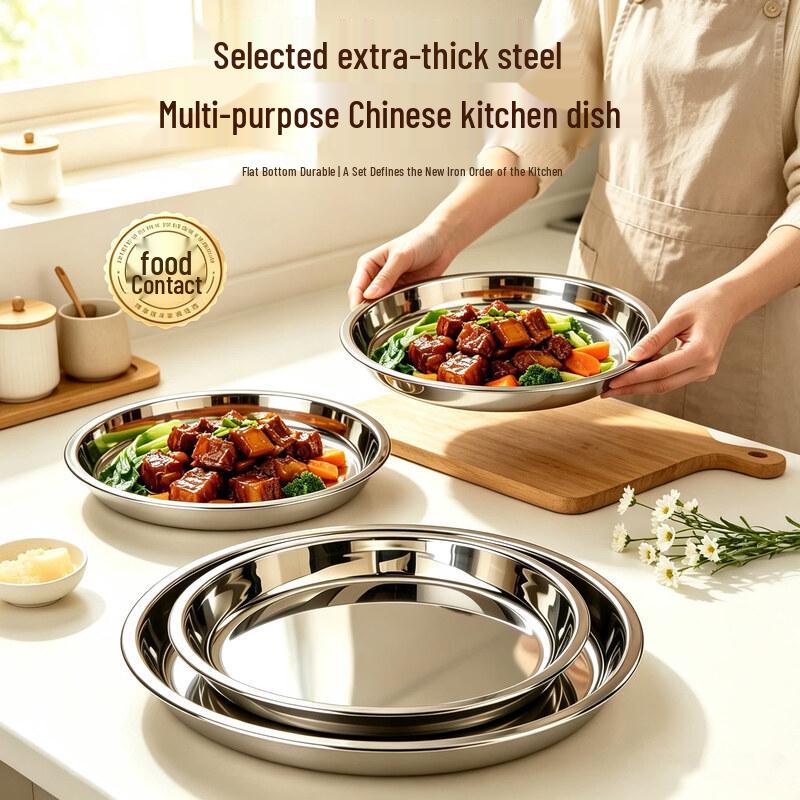 Stainless Steel Round Dinner Plate