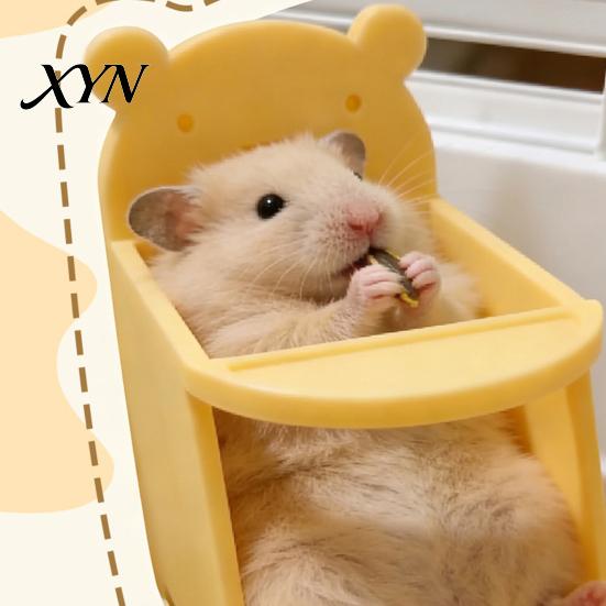 Small Animal Feeding Station Hamster Dining Chair, 3D Printed Mini Pet Seat, Cute Seat Furniture for Sugar Glider, Rat Cage Decor Accessory Miniature