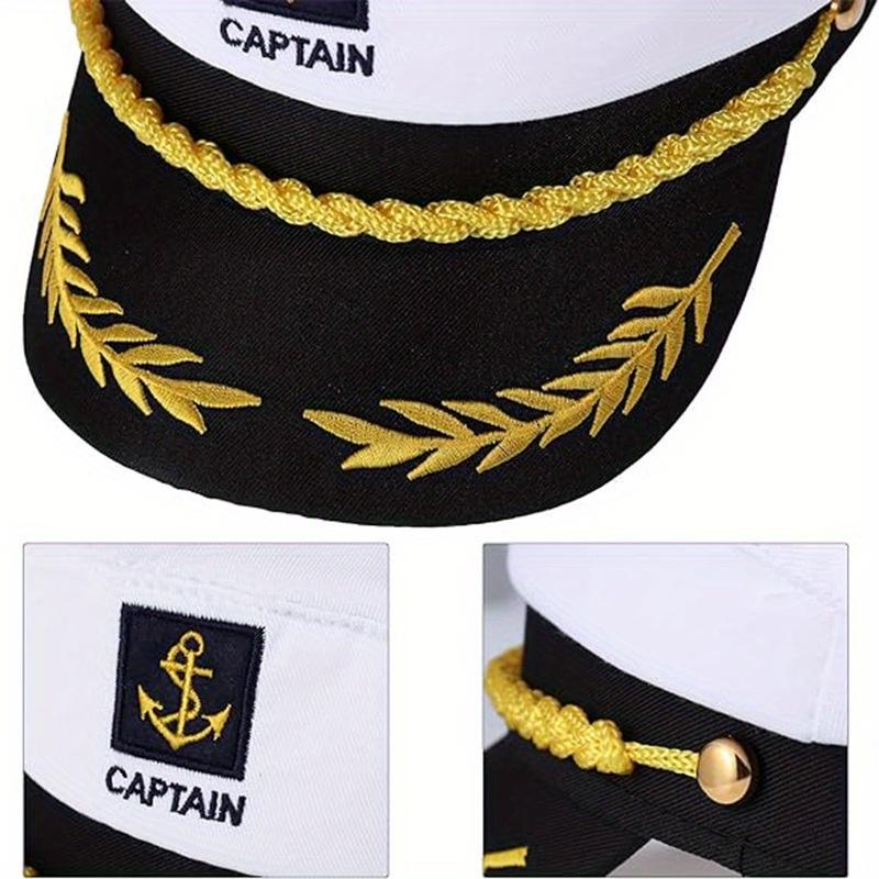 Adult Sailor Captain Hat - Cosplay, Adjustable Unisex Party Costume Headwear Accessory for Masquerade and Events, Nautical Theme