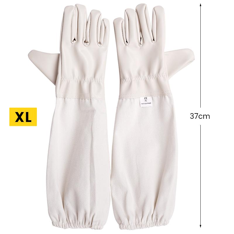 1 Pair Beekeeping Professional Gloves Anti-sting Anti-bee Breathable Canvas Sheepskin Gloves Apiculture Protect Beekeeping Tools