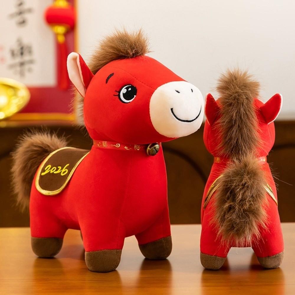 Plush Chinese Horse Mascot Q Version Fabric Doll NEW Zodiac Doll Festival Decoration