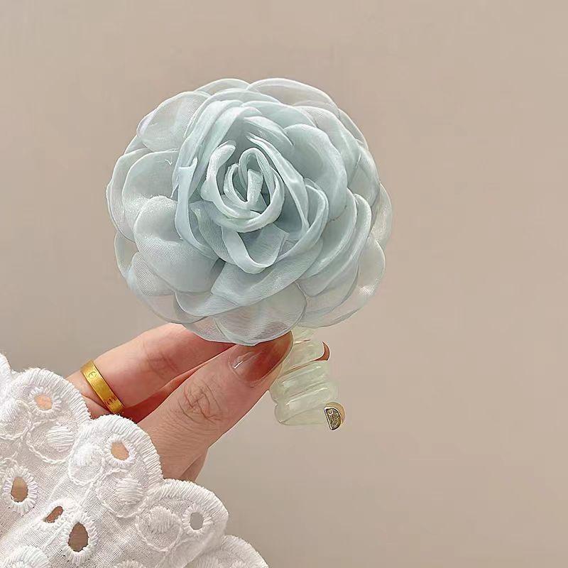 Xiaoxiang Wind Hair Rope, Rose Blossoms, Back of Head Phone Line Hair Ring, Easy To Wear Without Hooking Hair