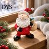 Reusable Holiday Decor for Xmas Santa Claus Resin Ornament, Hand Painted Festive Figurine, Vintage Small Christmas Figures Desktop Style Statue