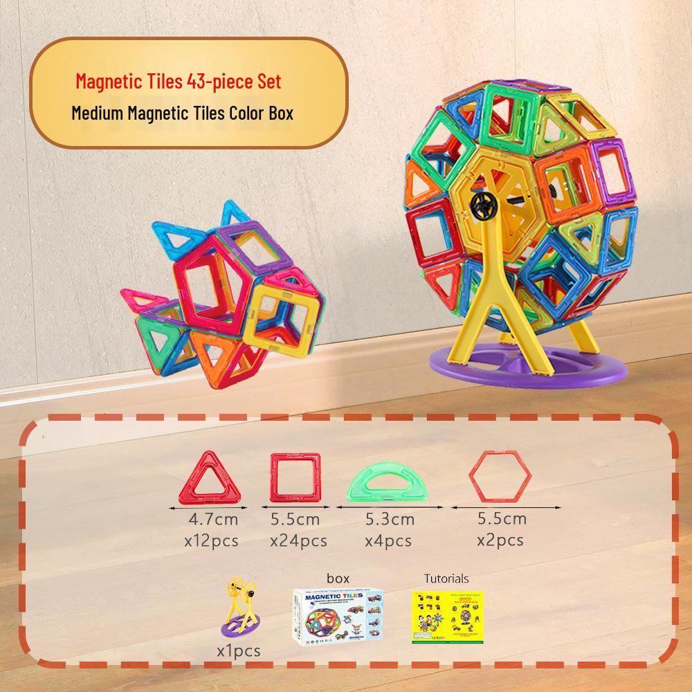 Xinming Large Magnetic Building Blocks - Colorful Educational Tiles & Sticks