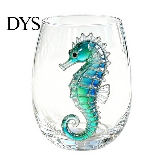 Unique Sea Creature Drinkware Octopus Stemless Wine Glass, 3D Marine Animal Printed Bar Life Enthusiast Gift Borosilicate Glassware, for Cocktails And