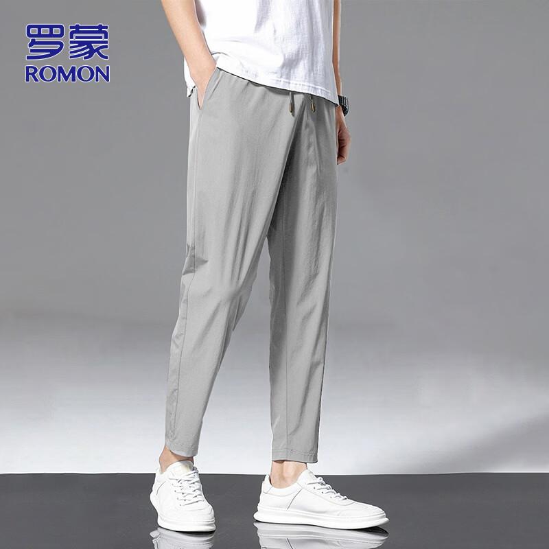 

ROMON Men s Summer Ice Silk Quick-Dry Cropped Pants XL