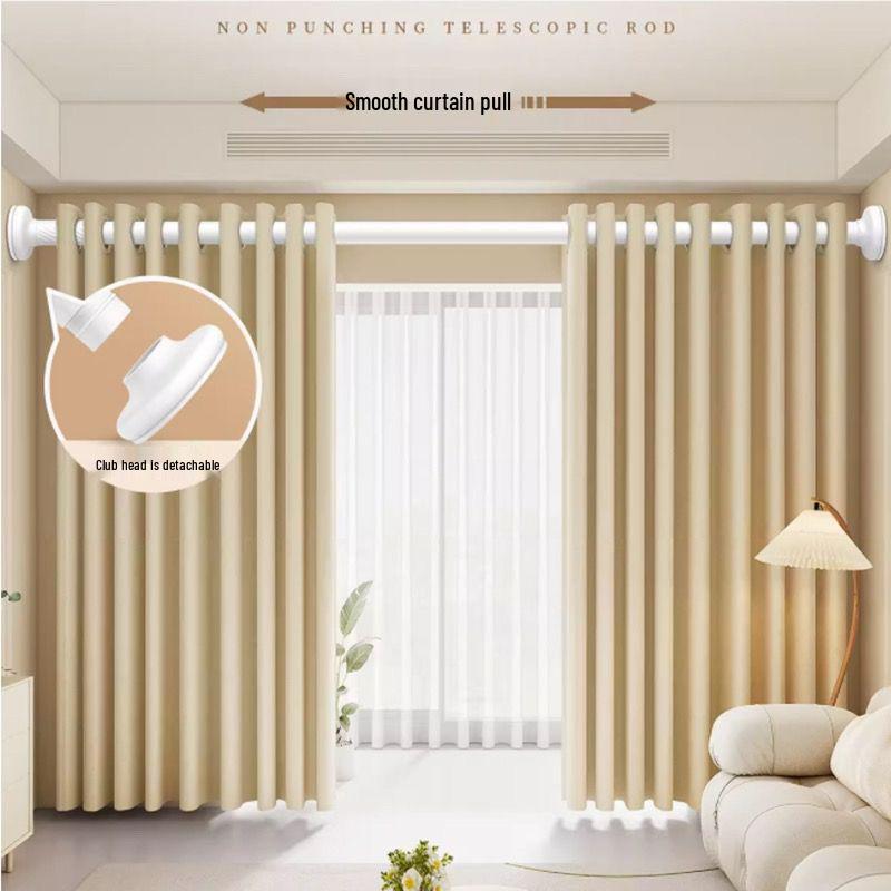 Adjustable No-Punch Telescopic Shower Curtain Rod