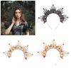 Unique Gothic Style Crown Hairband Luxurious Gothic Crown Hairpiece with Butterfly Embellishment For Special Event