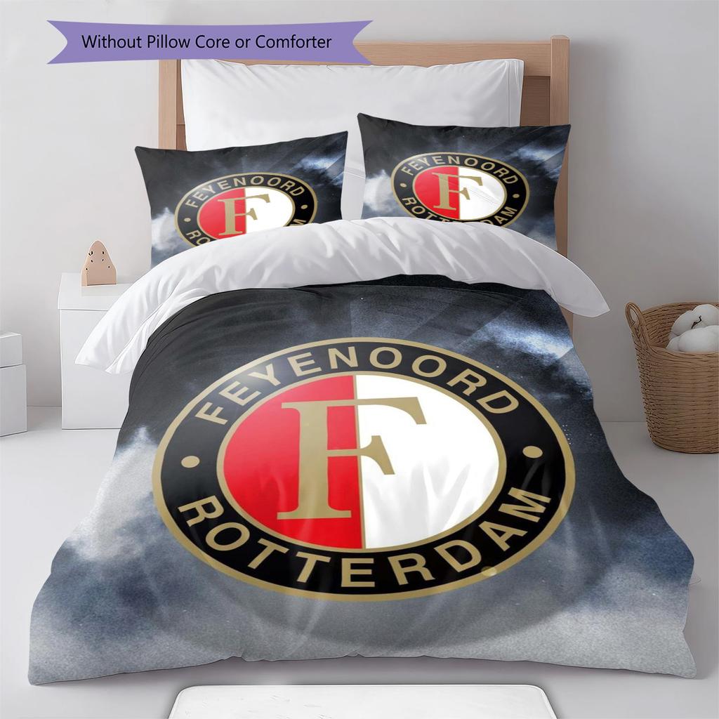 Feyenoord Pattern Bedding Quilt Set Quilt Cover Pillowcase Home Decoration Birthday Gift (1 * Duvet Cover + 2 * Pillowcase, Without Core)