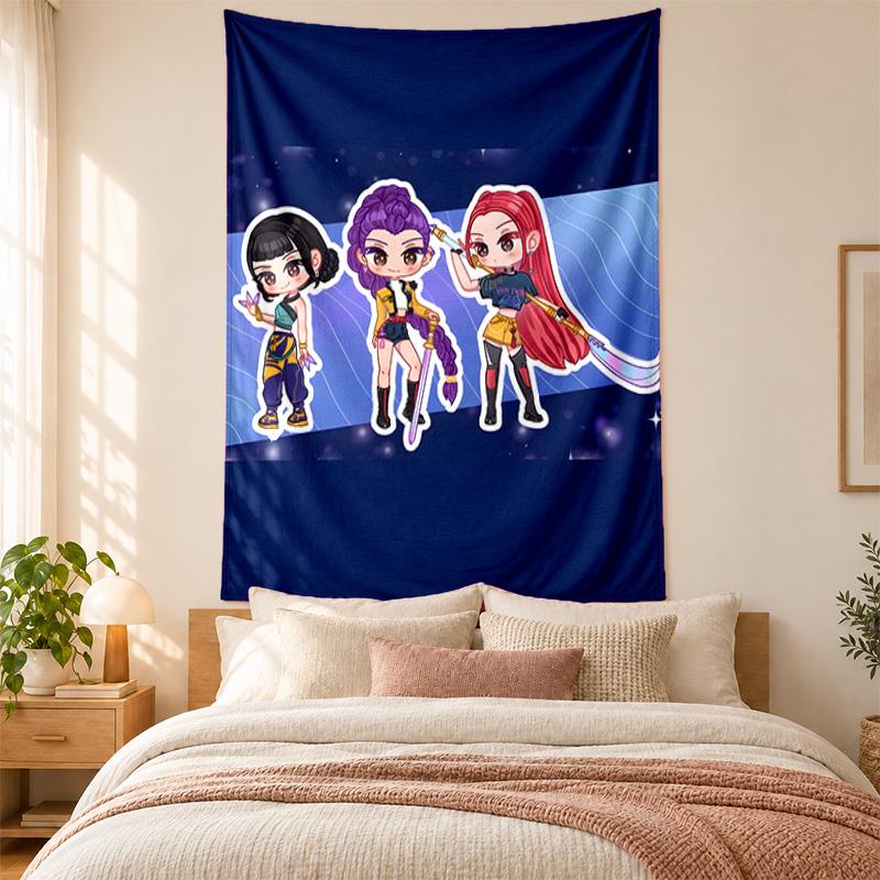 Kpop demon hunters Tapestry highquality for decorating living room bedroom dorm walls ideal as bedroom wallart orholiday gift
