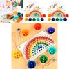 Rainbow Clip Beads Puzzle Game For Kids Educational Family Fun Wooden Toy