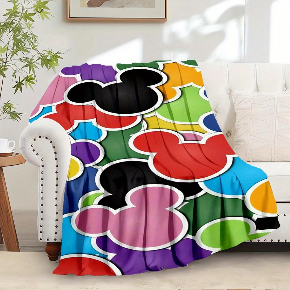 

1pc Velvet Mickey Mouse Ears Multi-Color Throw Blanket for Bed Sofa Gift Home Decoration, Soft Warm Plush Coverlet, Room Decor 75x90cm