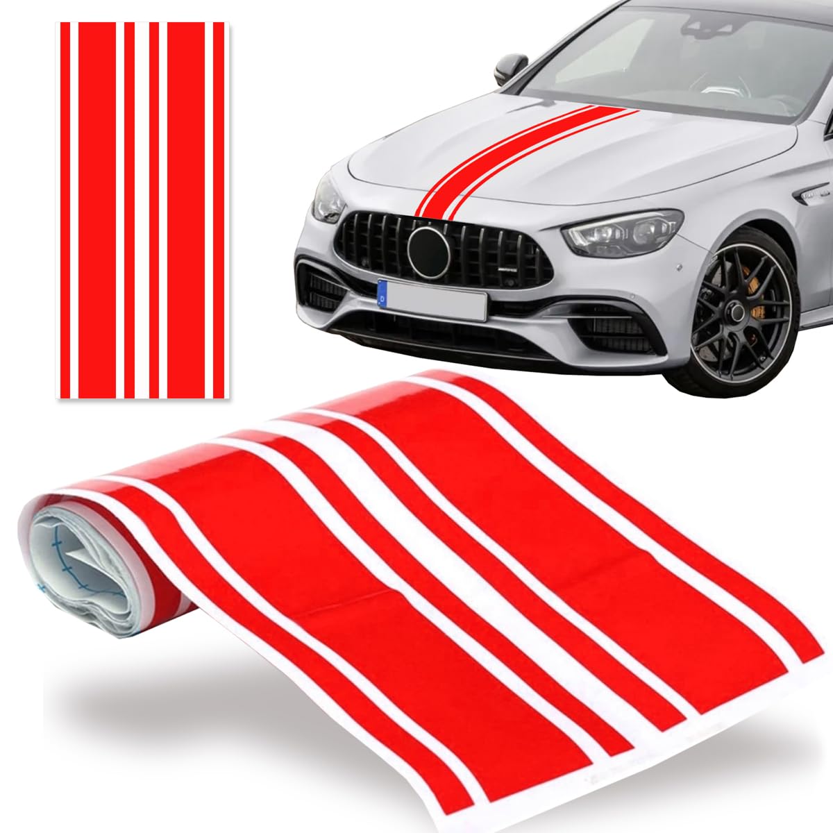 

Cospys Наклейка на капот автомобиля Полоса Наклейка на автомобиль Печать на кузове Наклейка на автомобиль Декаль 8x180см (Красный, 8x180см) 8x180cm красный