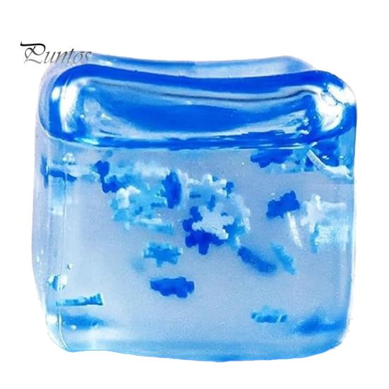 Calming Sensory Gadget Stress Balls Ice Cube with Snowflakes Inside, Squeeze Toy Fidget, Slow Rise Ball for Kids and Adults Anxiety Relief,