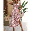 New Summer V Neck Printed Midi Dress Women's Casual Fashion Dress for Outdoor Daily Wear