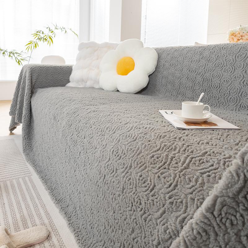 Plush Sofa Towel Cover Sofa Cushion Full Cover Cloth Anti-cat Scratch Cover Blanket Simple Modern Winter Sofa Anti-dust Cover