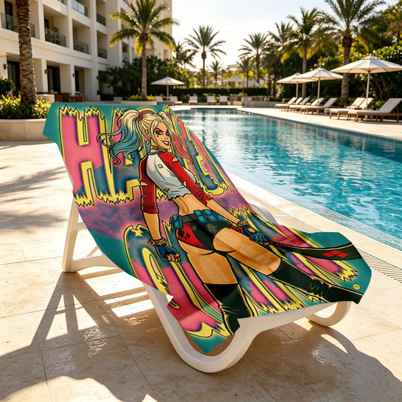 Superhero Print Beach Towel Design, Soft, Lightweight. for Home Bathroom, Spa, Pool, Yoga, Surfing, Camping, Gift for Family, Friend