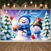 Holiday Banner Cartoon Snowman Winter Banner Snow Scene Banner Winter For New Year Decor Kids Activity Winter Themed Party