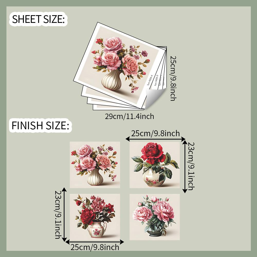 

Креативные цветочные четырехпанельные картины для спальни, гостиной, прихожей, домашний фон и наклейки для украшения стен