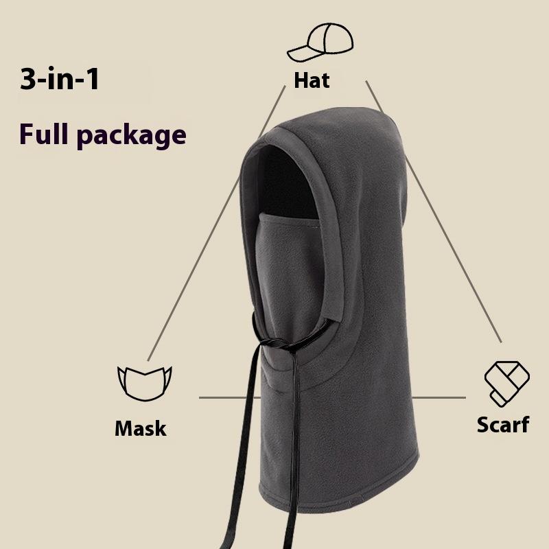 Winter Warm Mask Cycling Ski Hat Neck Mask Integrated Windproof Coldproof Plus Velvet Thick Warm Headgear