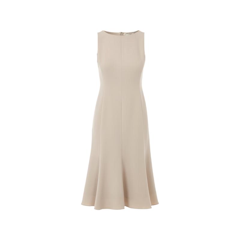Elegant Sleeveless Triacetate Long A-Line Dress