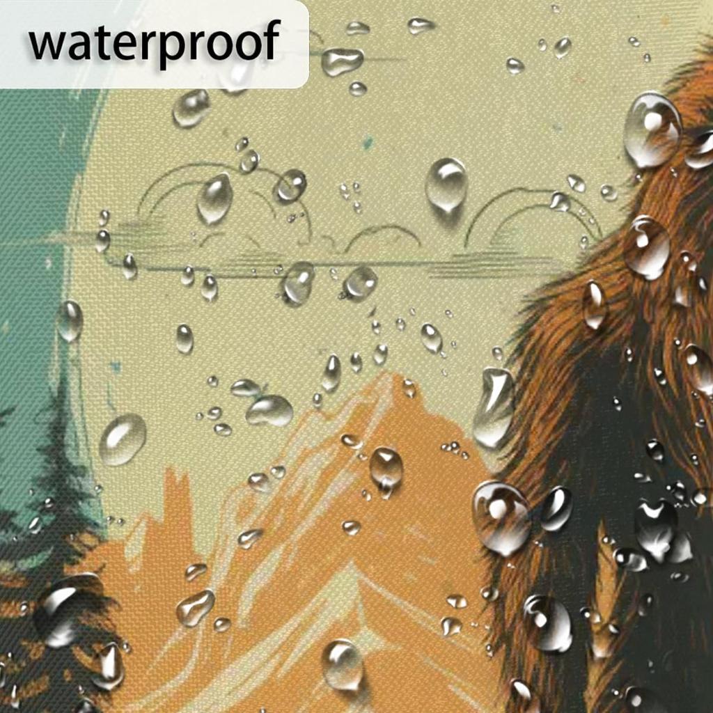 TropicalLife Bigfoot Funny Shower Curtain, Unique Cool Cloth Sasquatch Shower Curtain Set with 12 Hooks for Bathroom Decor Accessories Bathtub