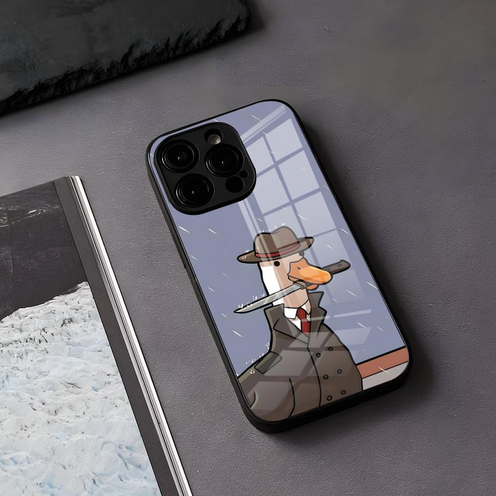 Funny D-DucK Goose Meme Phone Case For IPhone 17 Air 16 E Pro Max 15 14 13 Mini 12 Pro 11 Max Plus Black Glass Cover