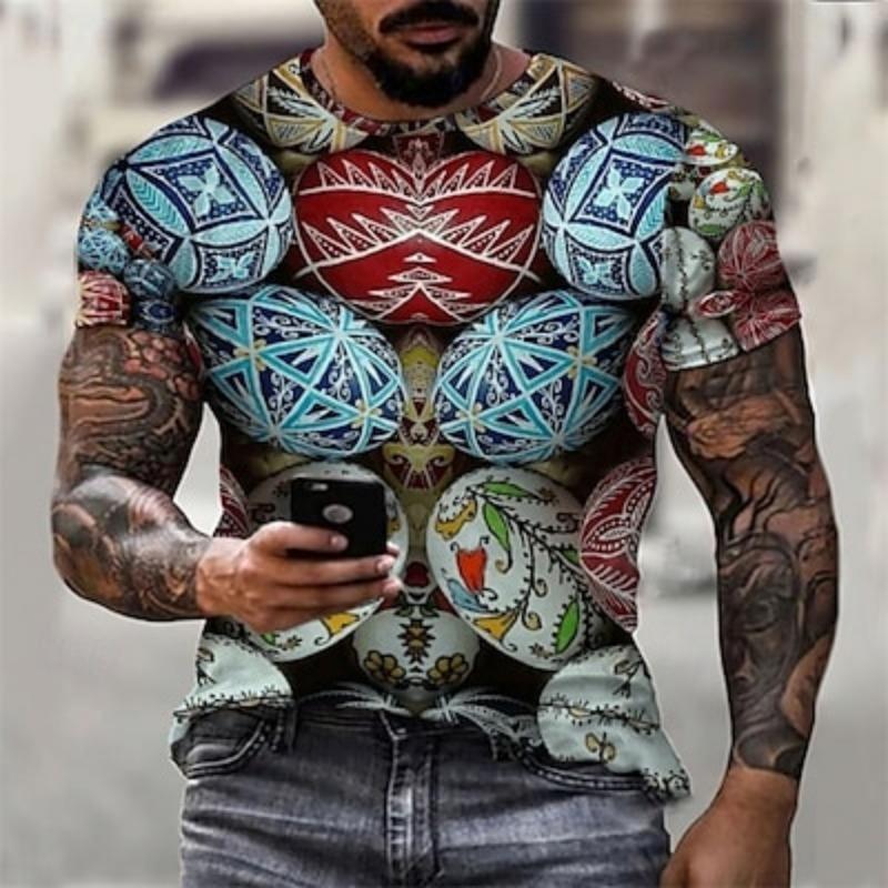

Мужская рубашка с коротким рукавом с графическим принтом «Яйцо», футболка с коротким рукавом, рубашка с круглым вырезом и 3D-принтом, модная дизайнерская повседневная летняя одежда 5XL