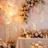 New DIY Bowknot Banner Hanging Pendant Reusable Faux Pearl Pearl Bow Charm Pendant Ribbon Bows Wedding Backdrop Wall Decor