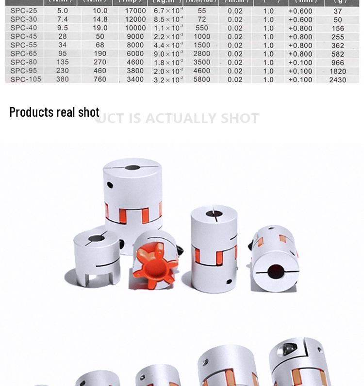 Stepper/Servo Motor High Torque Plum Blossom Coupling - Elastic Aluminum Alloy Connector