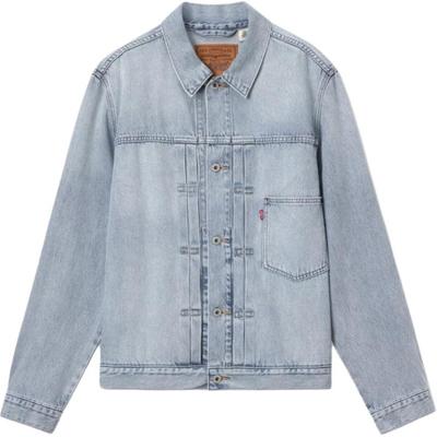 Levis Wygodna Luźna Guziki Prosta Kurtka z Długim Rękawem Męska Kurtka Jasnoniebieska 0016W-0001