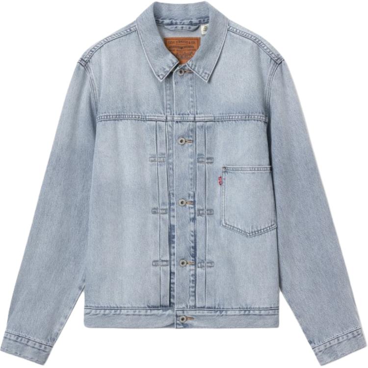 Levis Comfortable Loose Button Simple Long Sleeve Jacket Men Jacket Light-Blue 0016W-0001