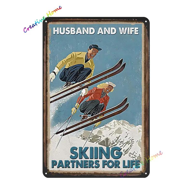 Essen Schlafen Skifahren Metallschild Skifahren Blechschild Wanddeko für Sport Hütte Lodge Berg Skifahren Deko Perfektes Dekoschild 8x12inch