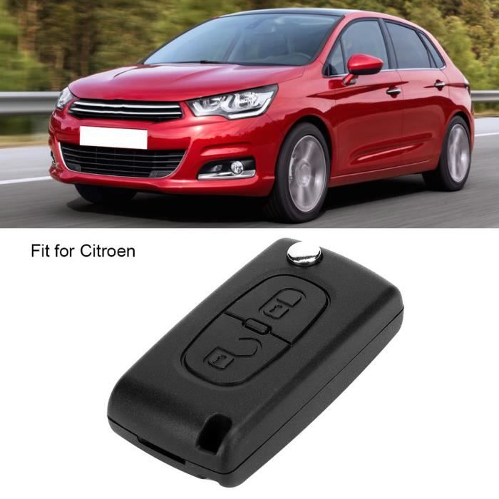 Hililand Car Key Shell 2 Buttons Car Key Chain Key Case Replacement Shell for Citroën