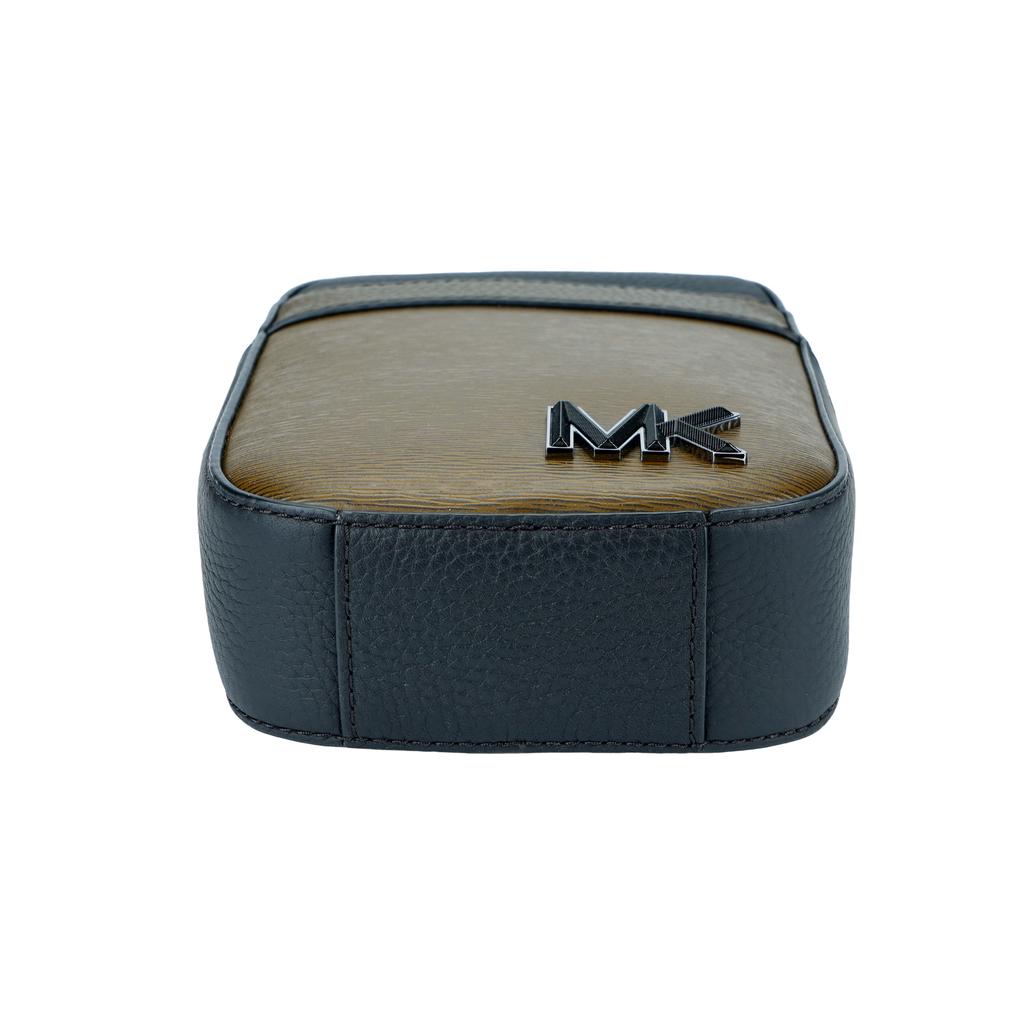 New MICHAEL KORS Hudson Cow Leather Cell Phone Pouch Shoulder Bag Crossbody Bag Men's Pure Black 33H1LHDC1L-333