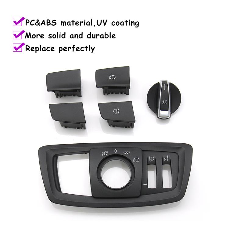 F20 F21 F22 F23 F48 F49 F39 Car Headlight Switch Panel HeadLamp Rotary Front Rear Foglight Button Cover For BMW 1S 2S X1 X2
