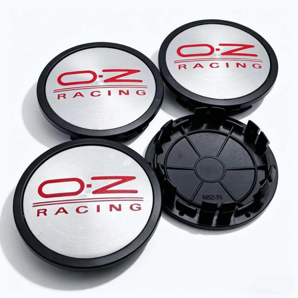 4 stuks/Set 75 mm / Clips 65 mm OZ O.Z Racing Logo Embleem Badge Auto Wiel Naafdoppen Wielnaaf Stofkap Velg Naafkap Auto Accessoires
