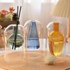 Double-Layer Irregular Glass Aroma Diffuser with Rattan Sticks
