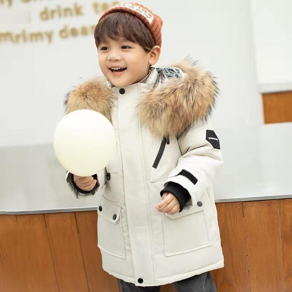 Children's Clothing, Boys' Cotton Jacket, Down Cotton Winter Clothing, Middle-aged and Older Children's Cotton Jacket, Thick and Warm Cotton Jacket