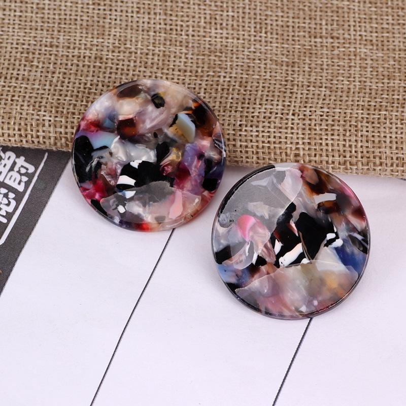 Suijue Jewelry Fashion Temperament Round Color Broken Shell Earrings Personalized Versatile Earrings Earrings Earrings Women