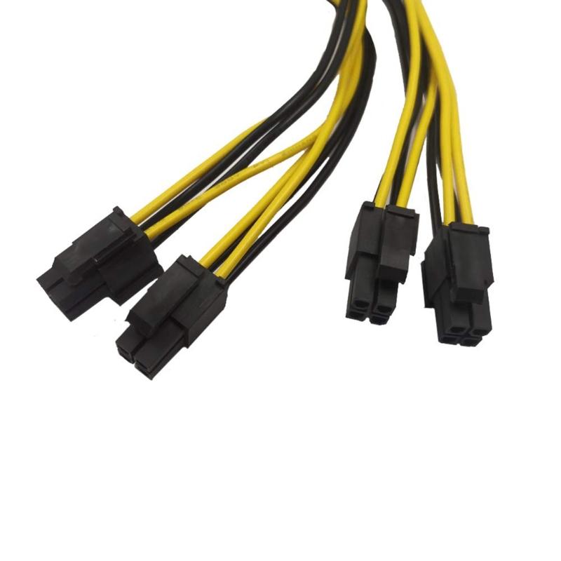 CPU 8Pin Female to Double 8Pin (4+4)Pin Male Motherboard Power Supply Cable Y Splitter Adapter Sleeve Replacement