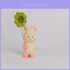 Wooden Bunny Handheld Decor With Small Flowers For Home Office And Car Tabletop Display