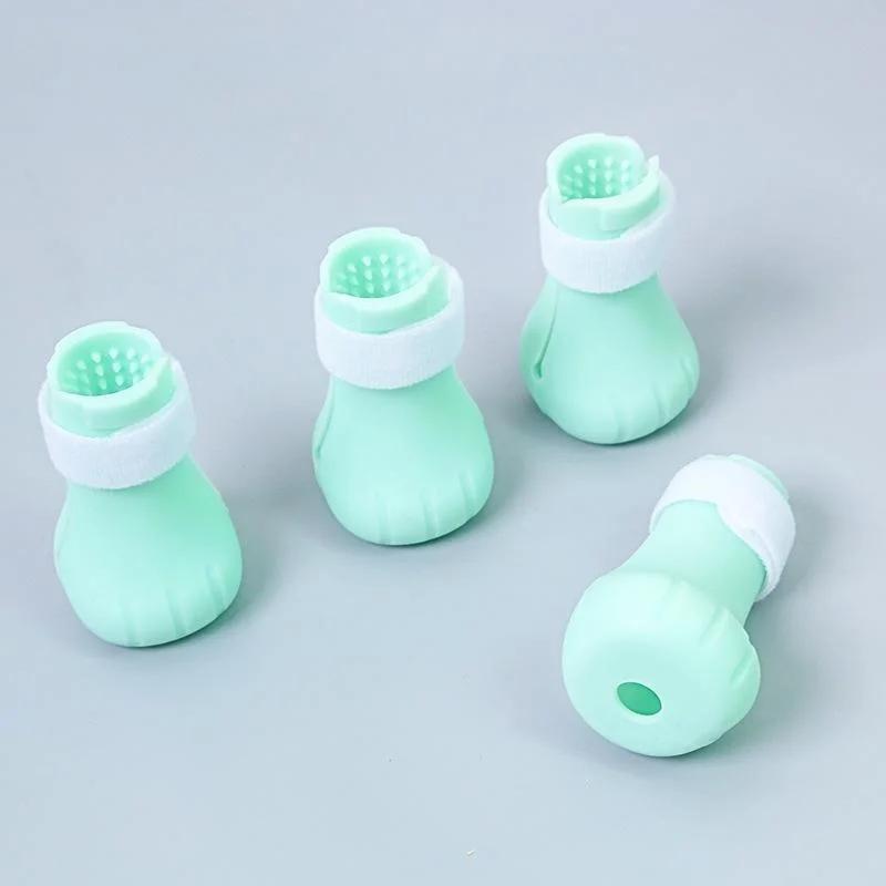 

Регулируемые силиконовые противоцарапные ботинки для кошачьих лап, для груминга, купания, мытья, защита когтей, инструменты для груминга питомцев зелёный