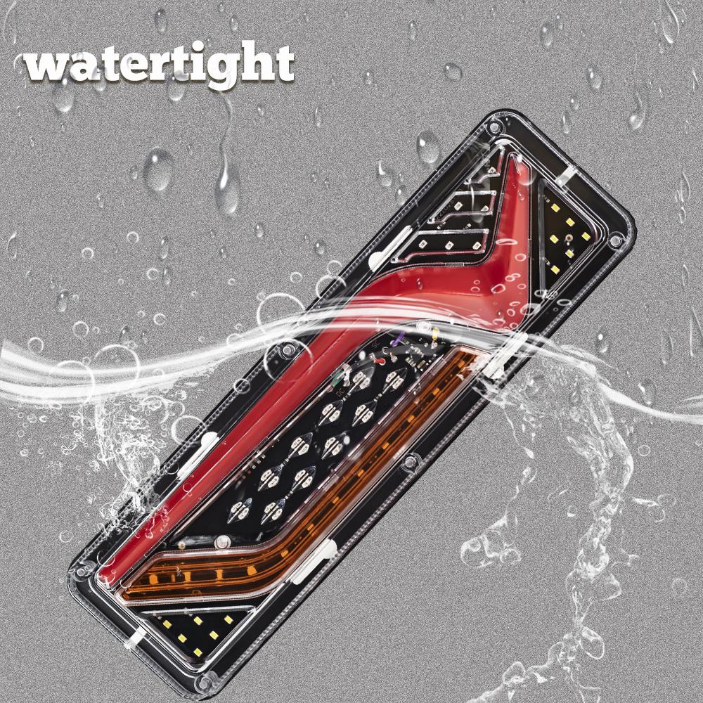 2 PCS Waterproof 12V 24 Truck LED Tail Light Rear Lamp Stop Reverse Safety Indicator Fog Lights for Trailer Truck Car Taillights