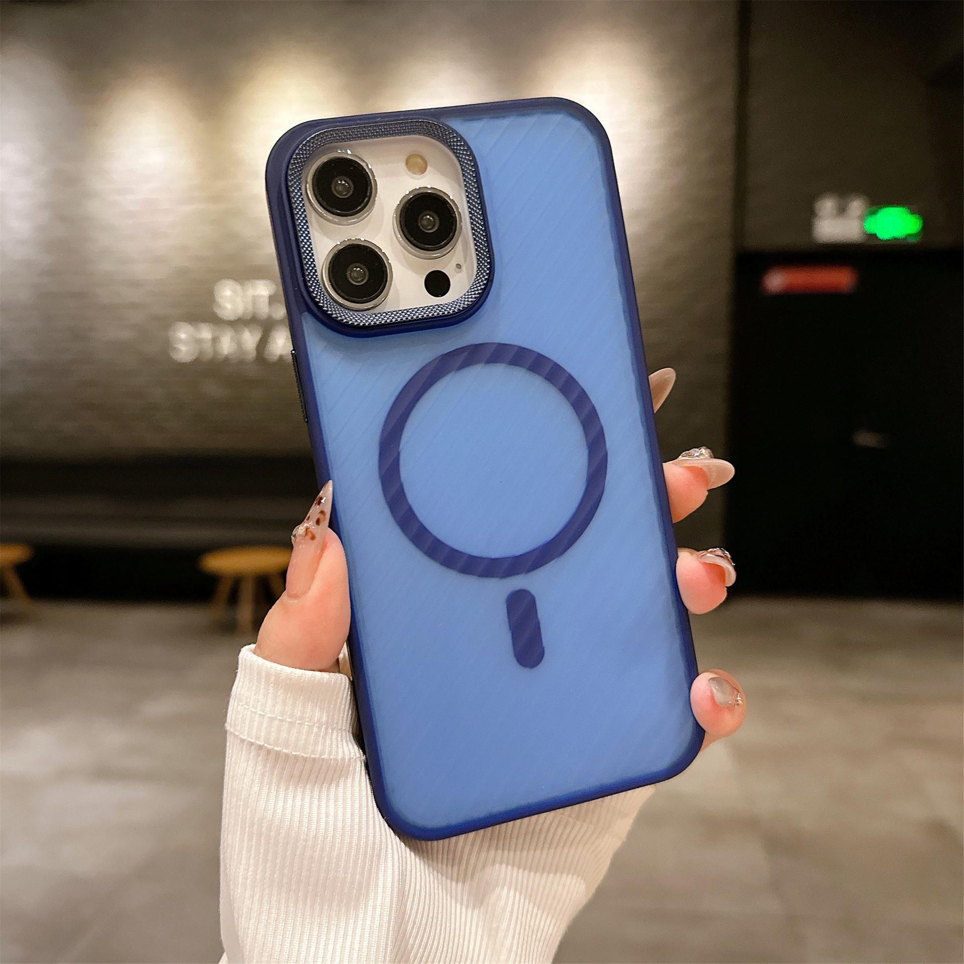 

Diamond Patterned Skin Like Matte Finish for IPhone16promax Phone Cases Transparent Magnetic Anti Drop Case for Apple 15 iPhone12pro