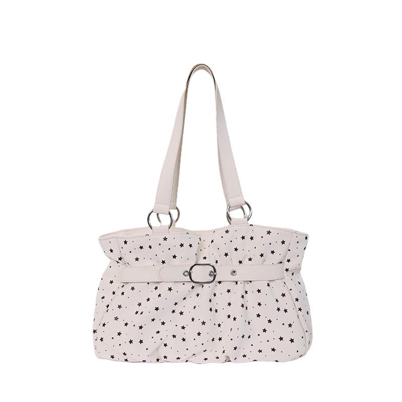 Ruffled Small Clean Minimalist Handbag, Stylish Crossbody Bag, Office Bag