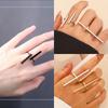 Unisex Geometric One-Word Open Double Ring - Pinky, Men & Women
