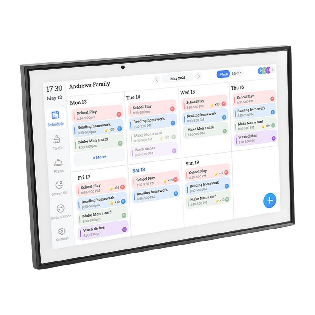 10,1 Zoll Digitaler Kalender   HD   Smarter Familienplaner mit Aufgabenplaner Essensplaner Sternepunkte Foto F e