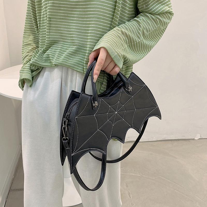 Halloween Spider Web Shape Shoulder Bags Personality Batgirl Tide Fashoin Messenger Crossbody Bag