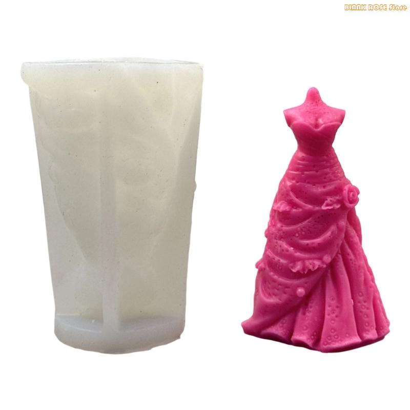 K1AE Wedding Dress Mold Silicone Molds Resin Casting Molds for Candle Making